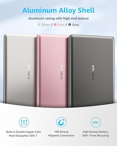 Miniatura 7 de Banco de energía "Air" para MagSafe 5000mAh, ultra delgado, magnético, inalámbrico, portátil, con cable USB-C, compatible solo con iPhone