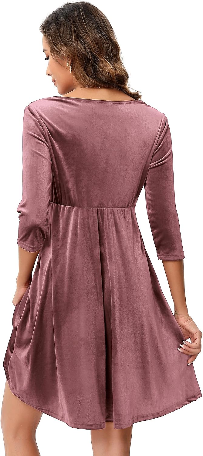 Women's Maternity Dress Velvet Retro V-Neck A-Line Sexy Dress Holiday Dress Evening Dress Wedding Guest