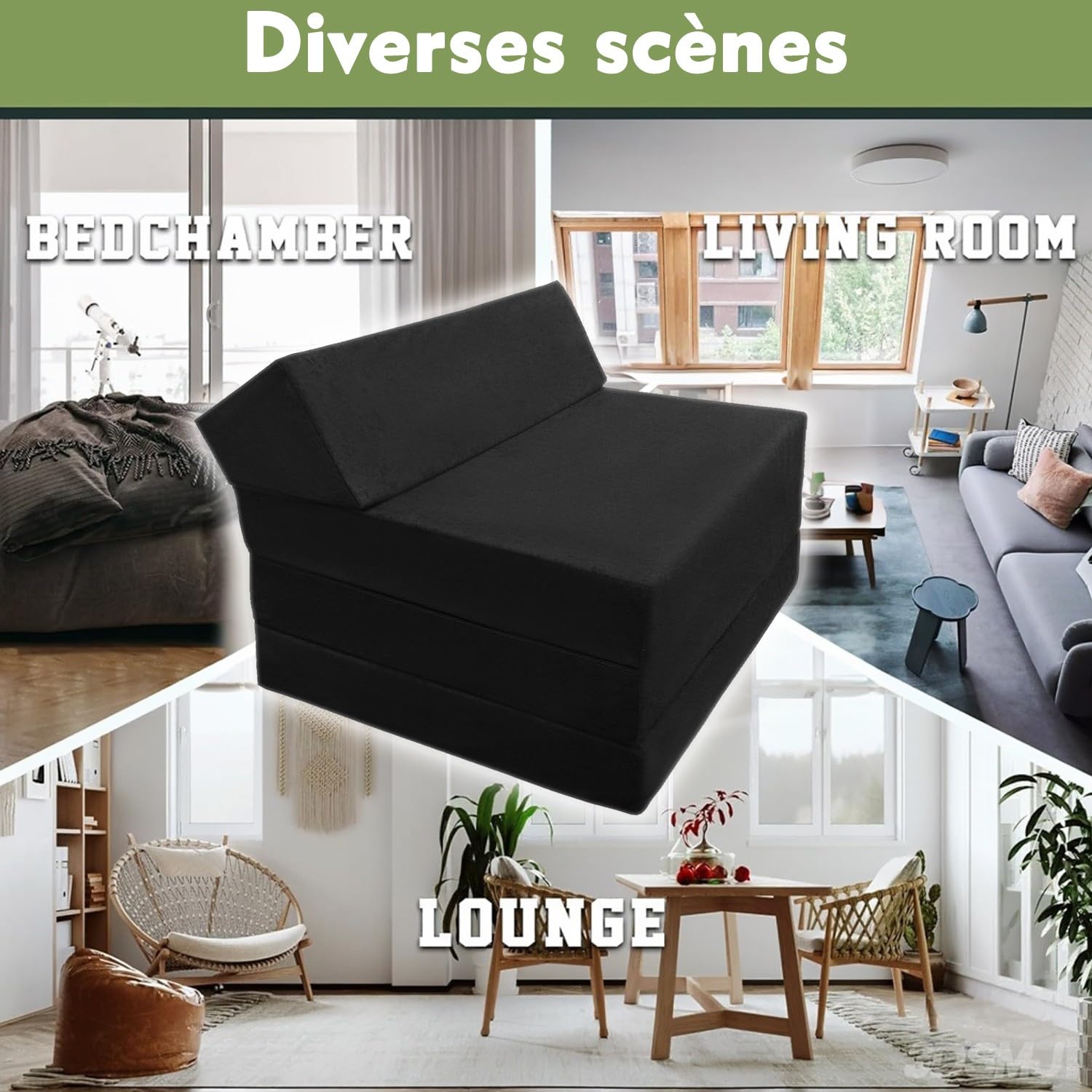 Matelas Pliable, Matelas Pliant avec Une Housse Amovible et Lavable, Medium-Firm, Convient aux Voyages, au Camping, aux invités