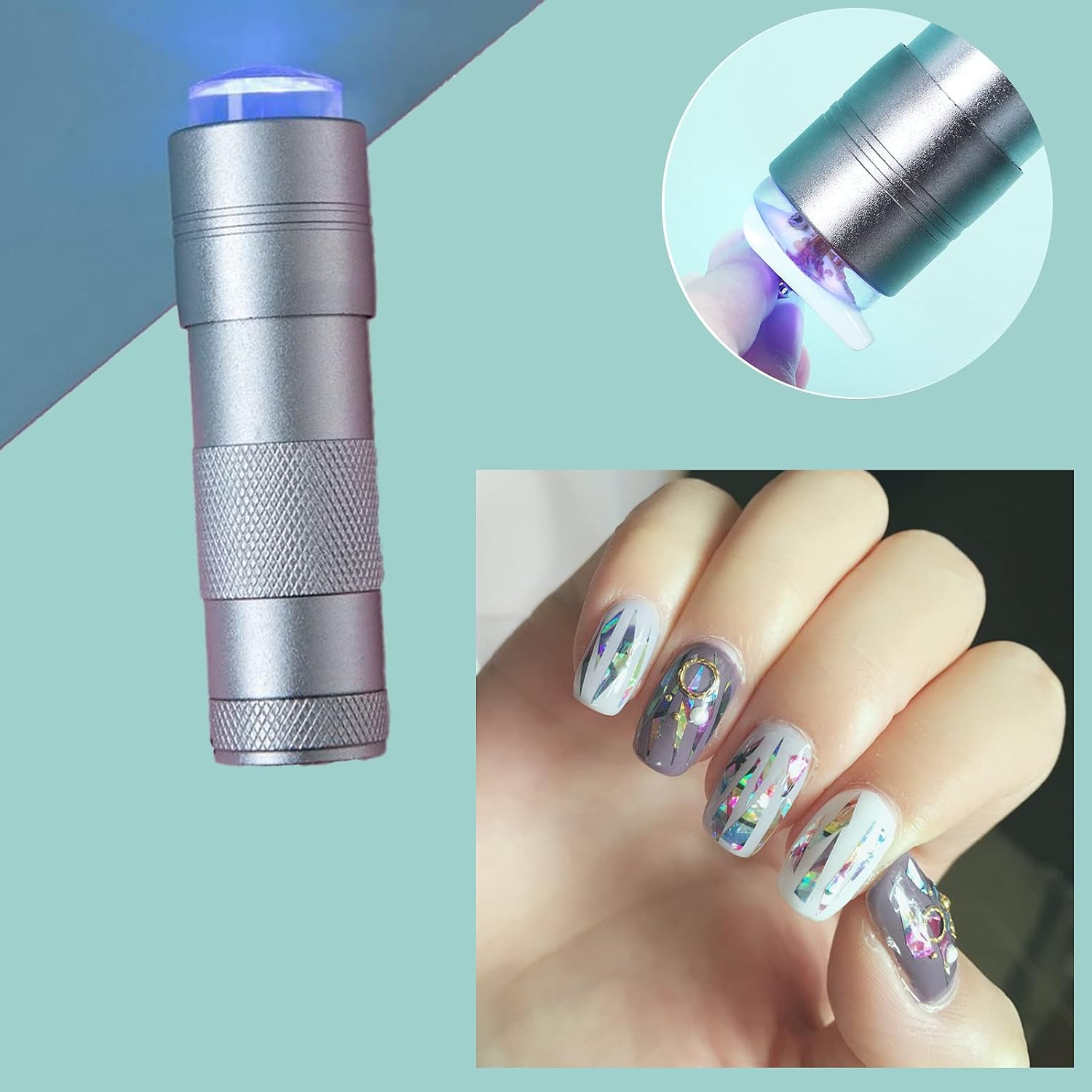 FUATY Mini UV Light for Nails, Portable LED Gel Nail Lamp Presser Nail Dryer for Gel/Regular Polish/French Nail/Acrylic Fake Nails/Nail Extensions/Home DIY/Salon/Resin