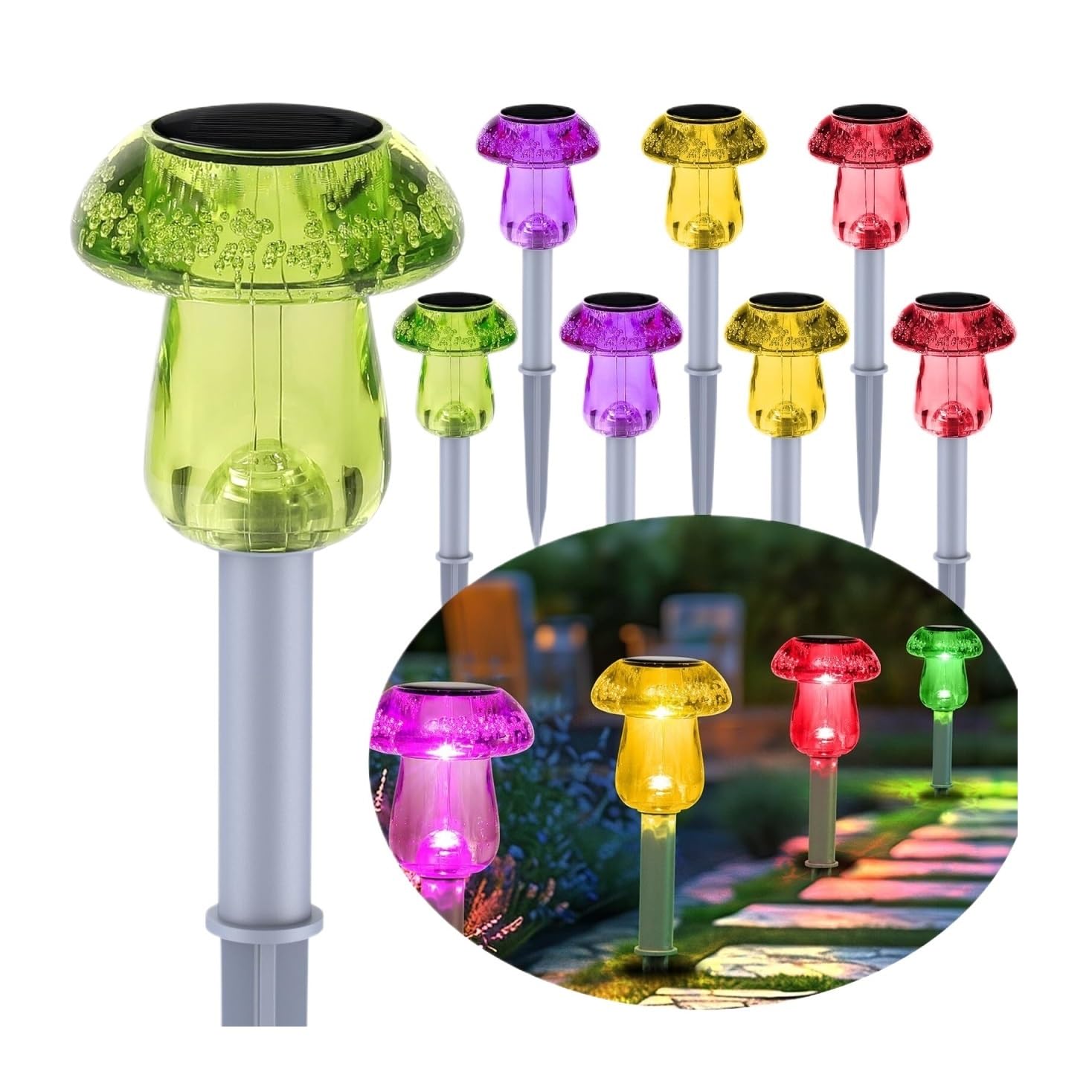 DANNMPX Solar Lights Solar Lights Outdoor Pathway Powered LED Mushroom Garden For Yard Outdoor Decorations(Warm White)
