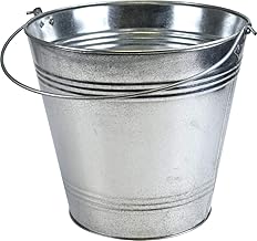 Heavy Duty Galvanised Steel Metal Bucket Pail with Handle (15L)