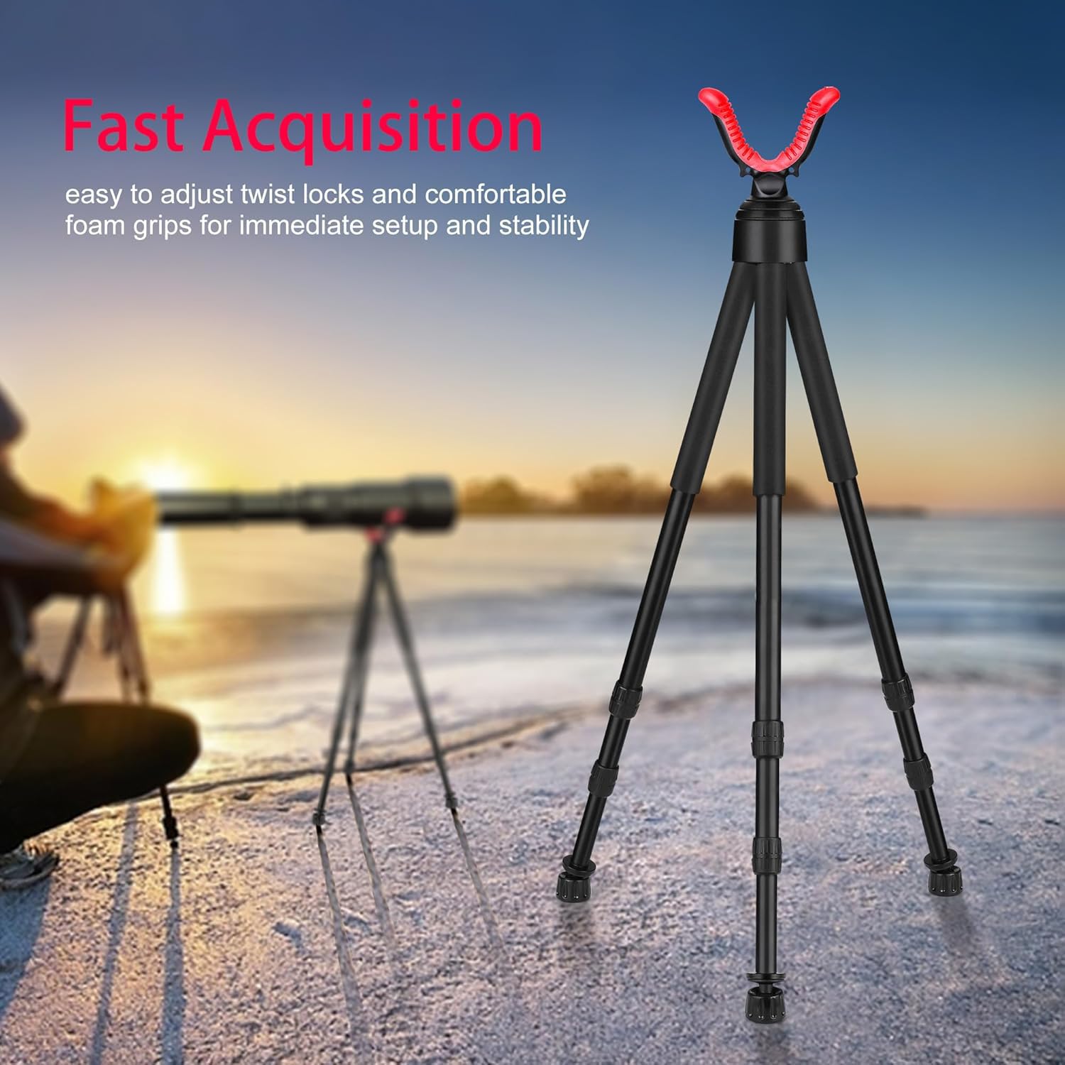 V-Yoke - Trípode ajustable de aluminio ligero para actividades al aire libre, 32-65 pulgadas (81 cm-165 cm)