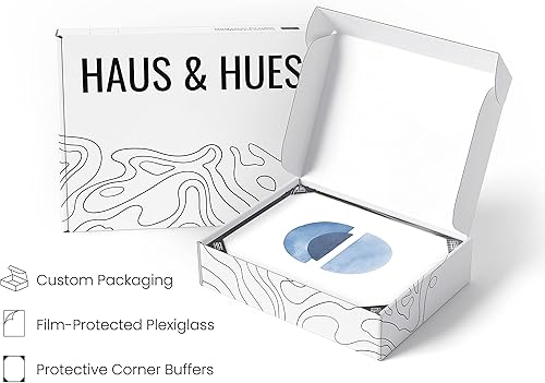 Miniatura 4 de HAUS AND HUES Juego de 4 decoración de pared azul Impresiones artísticas abstractas azules, decoración estética de habitación, arte de pared