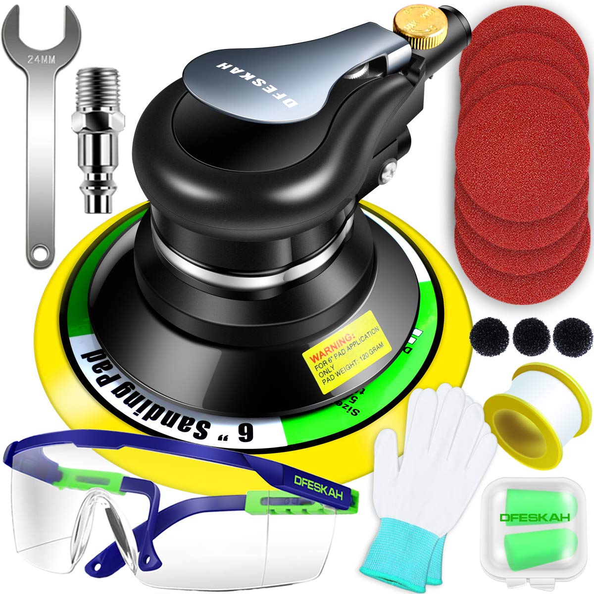 Buy DFESKAH Air Random Orbital Sander,6"Air Sander,Dual Action