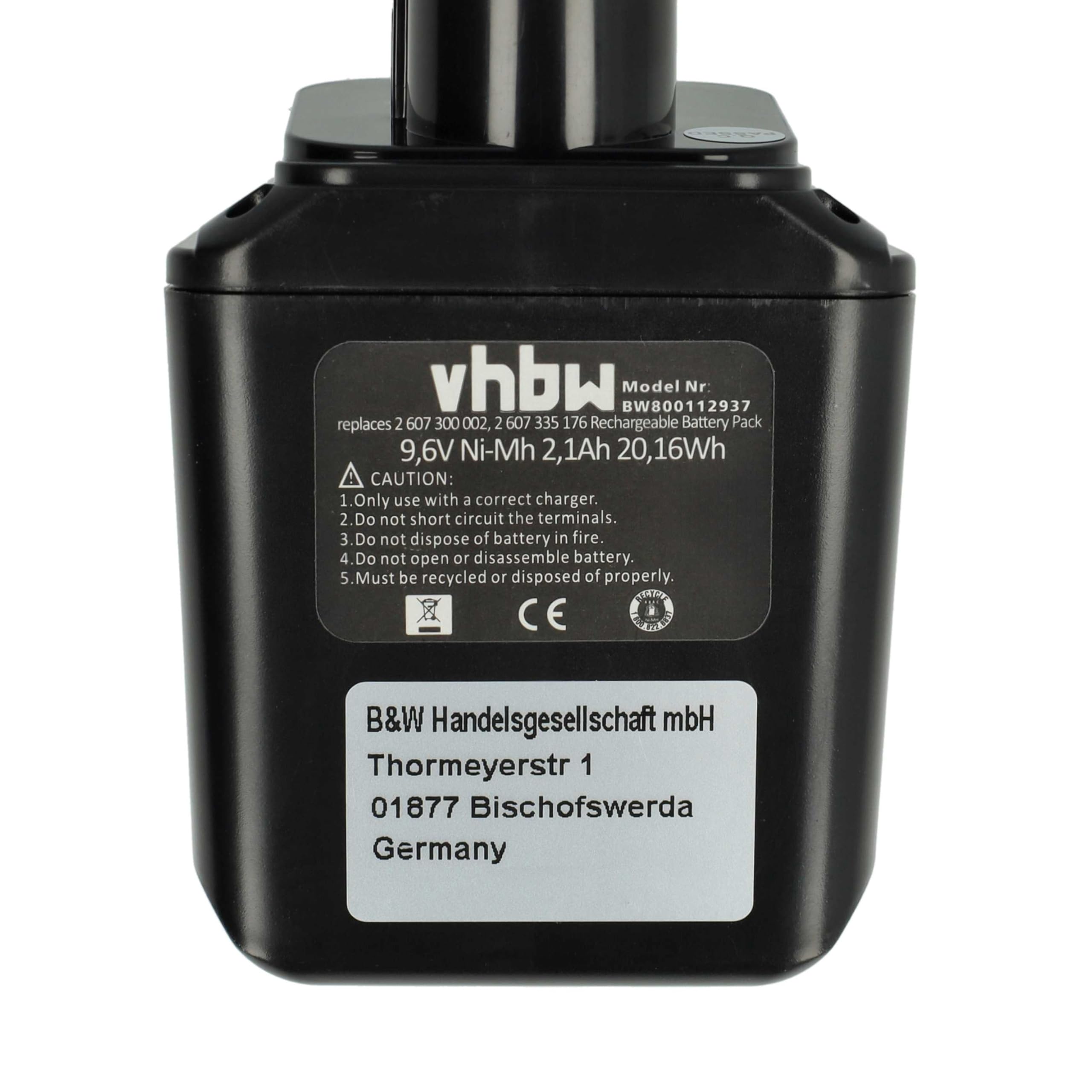 vhbw 3 x NiMH akumulator 2100 mAh (9,6 V) do narzędzi elektrycznych Bosch GSS 9, 6VES wiertarka jak 2607300002, BH-964N