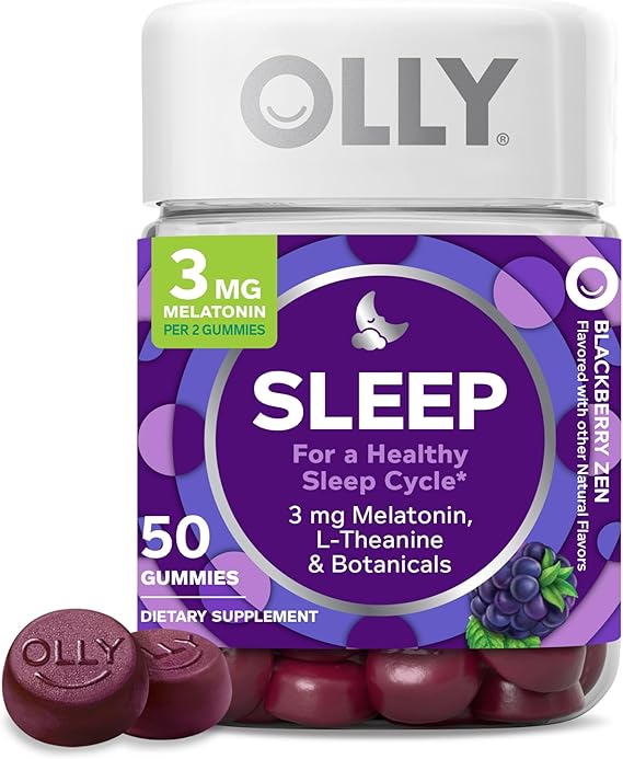Olly sleep gummy, 3 mg melatonin, l-theanine, chamomile, lemon ba…