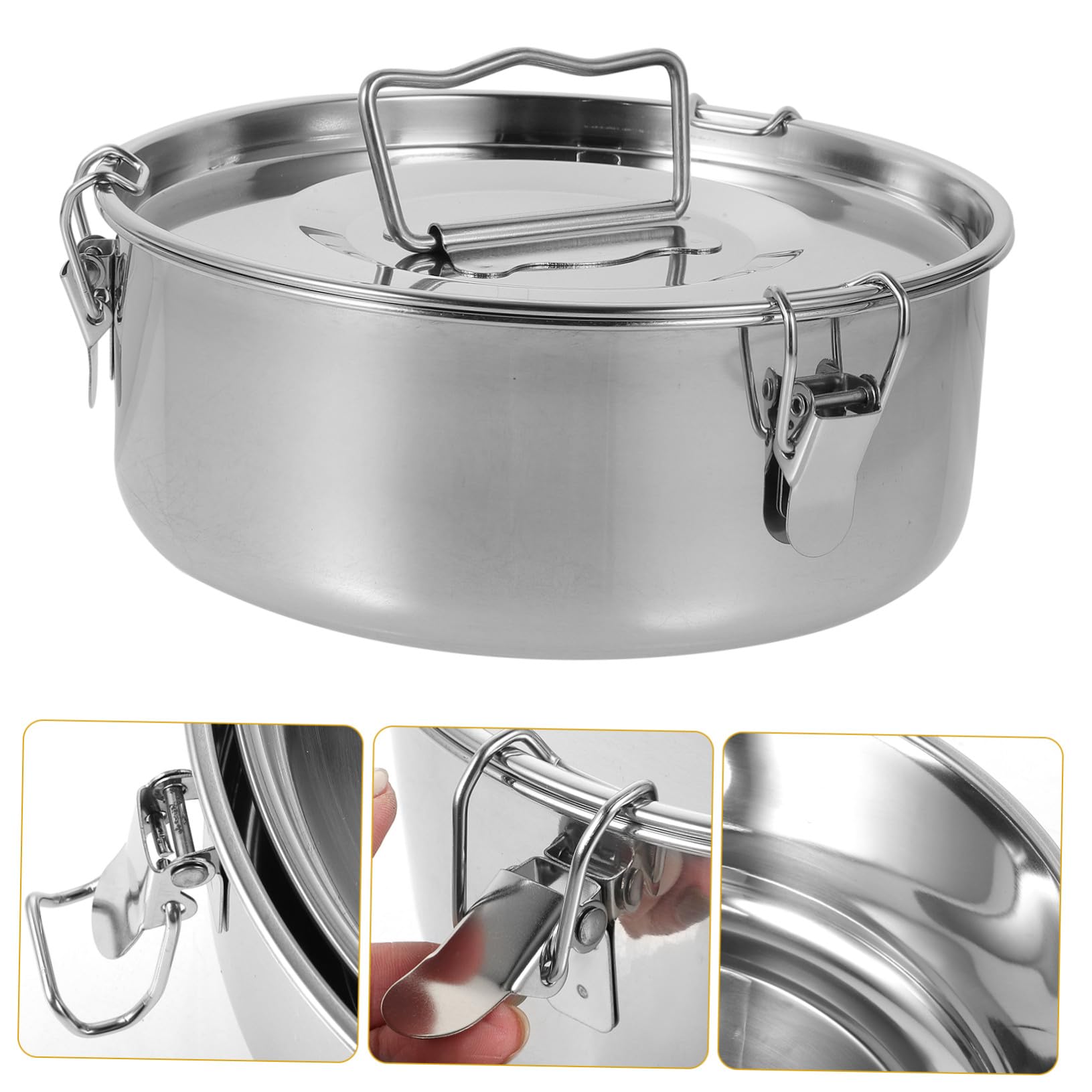 Molde para Hornear Flan de Acero Inoxidable con Tapa, Fácil de Usar Mango, Adecuado para Cocinar Lasagnas y Batatas al Vapor