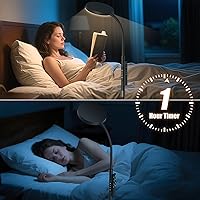 Vista 7 de PACOVY Floor Lamp, Adjustable Height Floor Lamps for Living Room Bedroom, 120 LED Super Bright Standing Lamp Remote & Touch Control Dimmable Oro