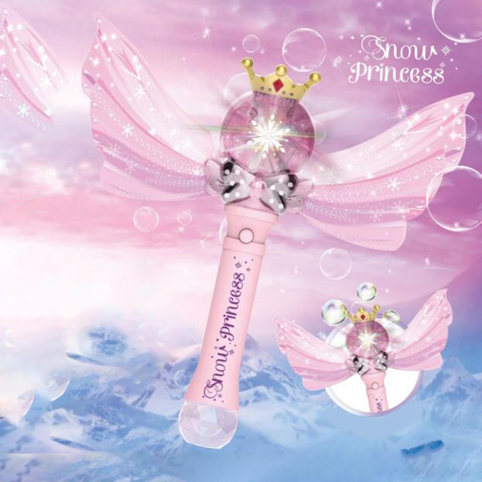 Amagogo Burbuja Máquina Sopladora Automática Varita Eléctrica Juguete Material PP Función Creativa Adecuado para Fiestas Temáticas Juegos Escolares, Rosa, 8801