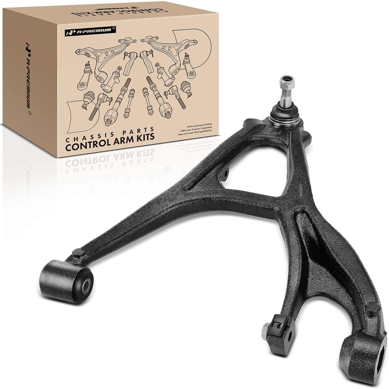 a-premium front left lower control arm, with ball joint & bushing, compatible with hummer h3 2006-2010, h3t 2009-2010