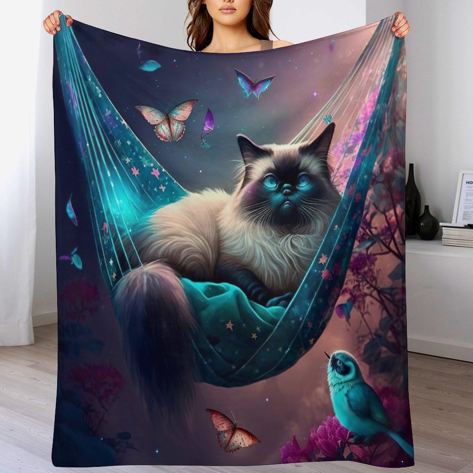 Couverture chat super douce et moelleuse contre le froid du canapé