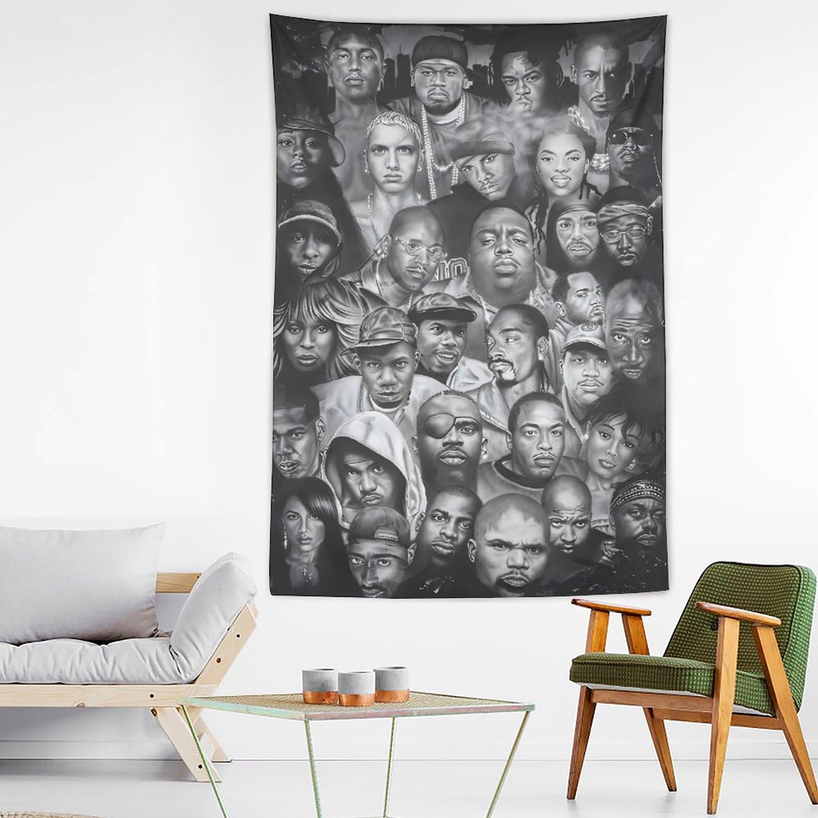 Poster da parete con cantante rap hip hop e stelle (2) (1) arazzo decorativo da parete per soggiorno e camera da letto stampe 152,4 x 228,6 cm