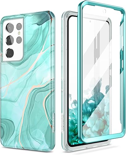 Miniatura 1 de SURITCH Funda de teléfono para Samsung Galaxy S21 Ultra de 6.8 pulgadas, ajuste delgado, cubierta frontal con protector de pantalla integrado,