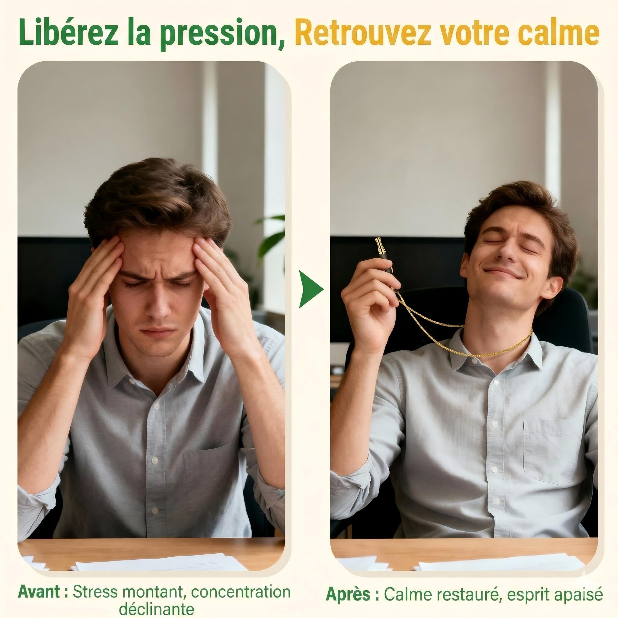 Collier de Respiration, Kit Inhalateur Aromathérapie, Réglable Résistance Portatif, Réutilisable,d'Entraînement à la Respiration Profonde pour Apaisement et Concentration