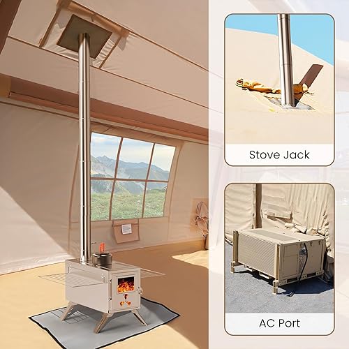 Miniatura 3 de Tiendas inflables para acampar, con bomba de mano, tienda de campaña inflable de fácil instalación para 4 estaciones, tienda de glamping