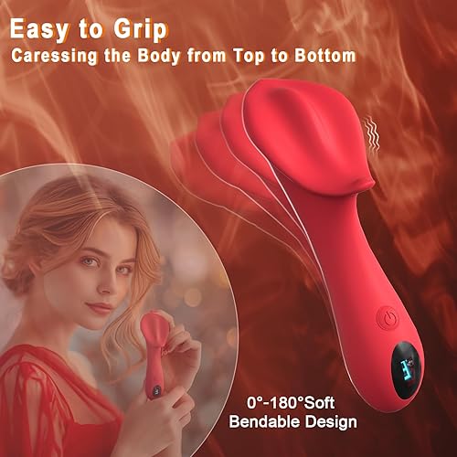 Miniatura 5 de Varita vibradora para mujer, juguetes sexuales 3 en 1, vibrador de clítoris, vagina y labio, estimulador de clítoris LCD, 9 vibraciones, bala de