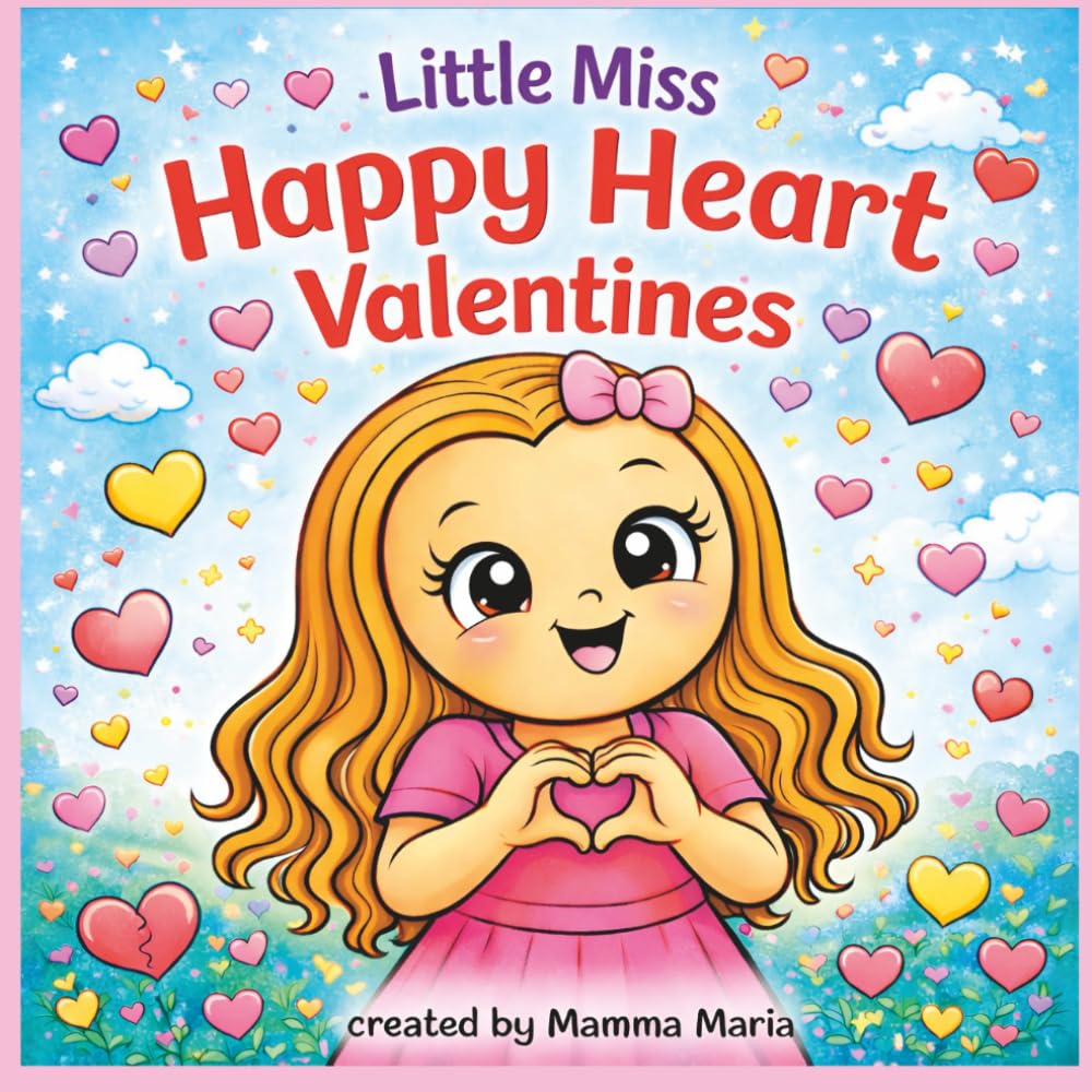 Little Miss Happy Heart Valentines: Valentine Coloring Book for Kids, Toddlers, Preschool, Kawaii Hearts & Cute Love Characters