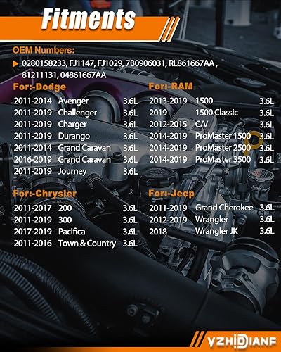 Miniatura 2 de 0280158233 Inyectores de combustible de 3.6L aptos para Jeep Grand Cherokee Wrangler para Chrysler 300 Town and Country para Dodge Avenger