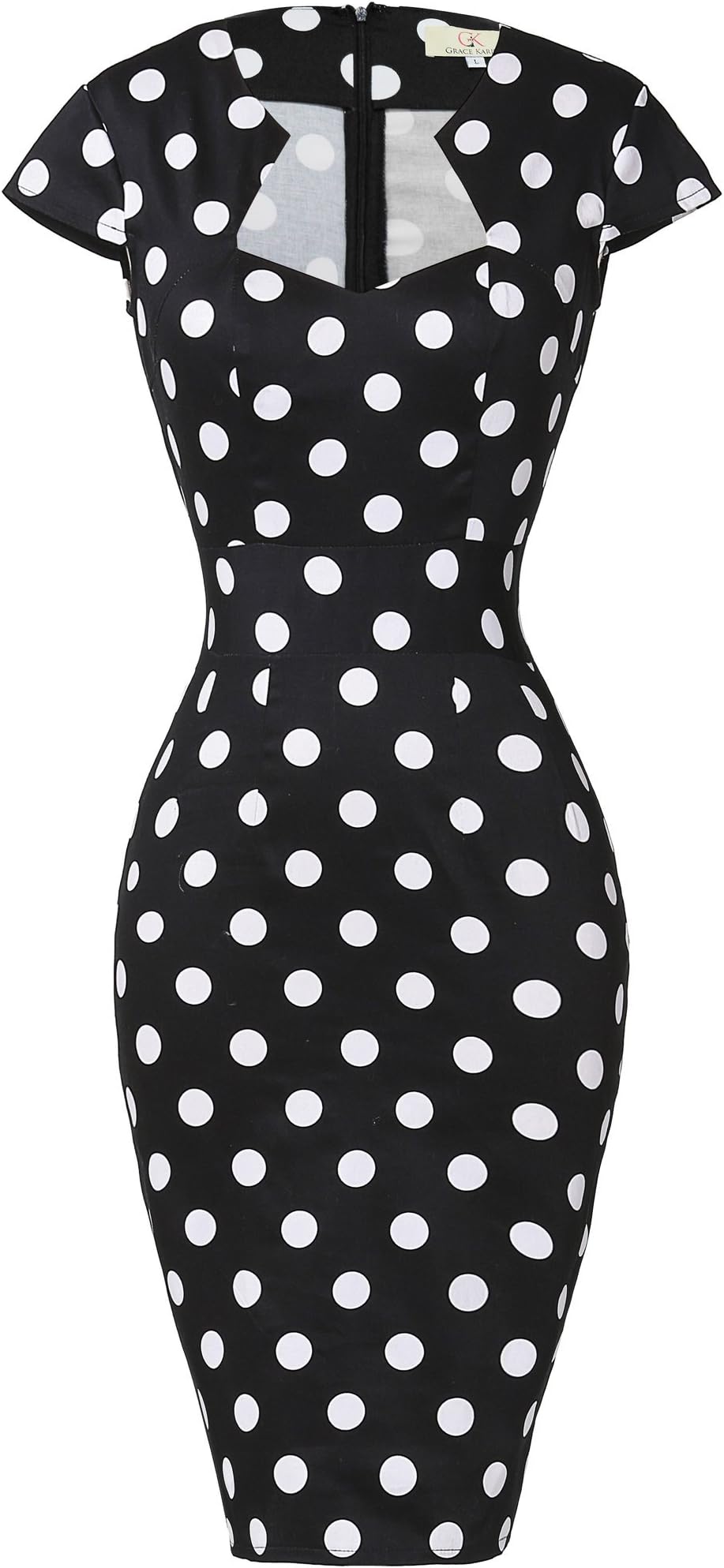 Womens 50s 60s Vintage Pencil Dress Bodycon Cap Sleeve Dress