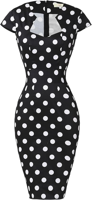 Grace Karin Womens 50s 60s Vintage Pencil Dress Bodycon Cap Sleeve Dress