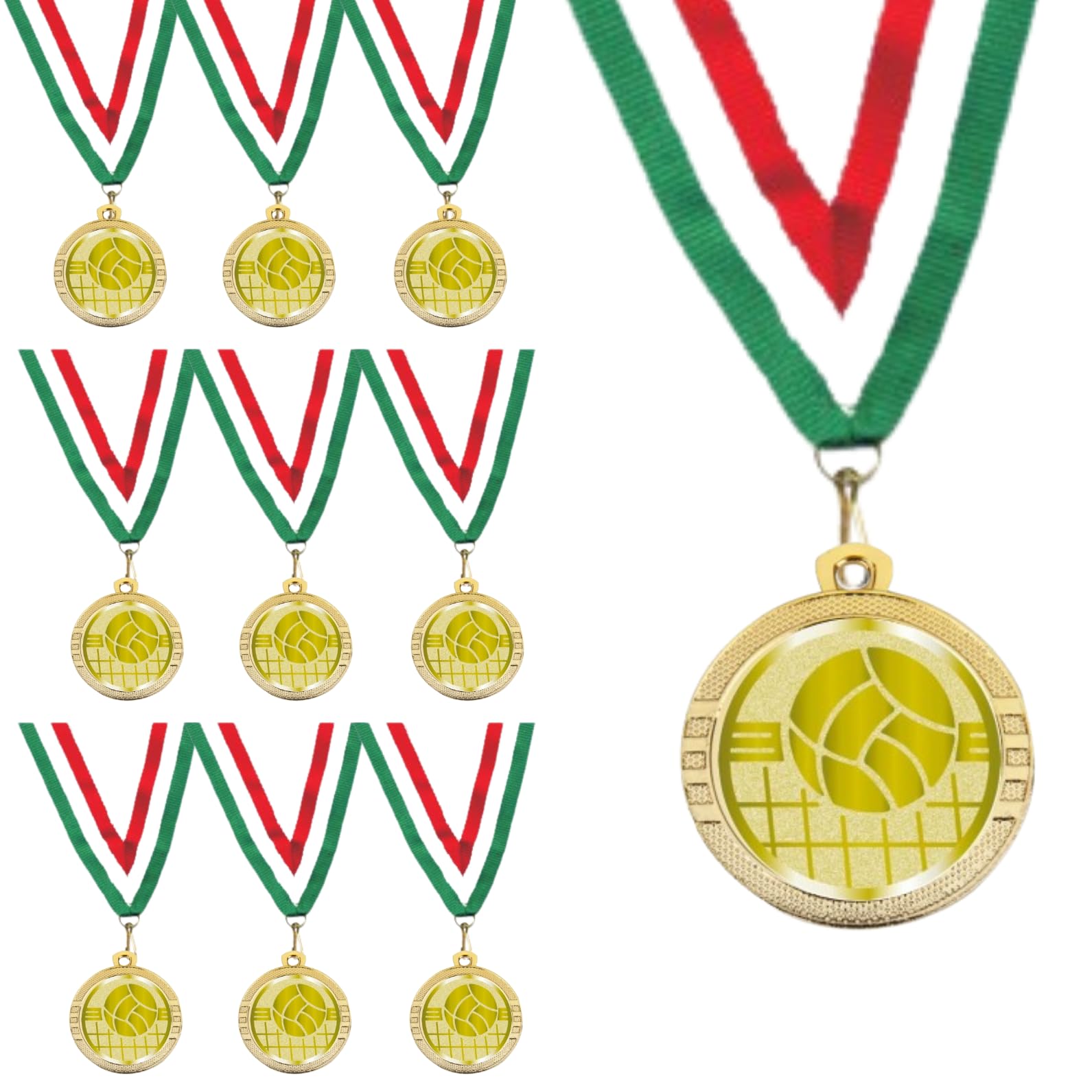 Stock Medaglie Premiazioni Personalizzate Volley da 3,2 cm con Laccetto Medaglia Personalizzabili in Metallo con Stampa Personalizzata, Gare, Sport | 23.001.1VO