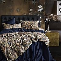 Cupocupa Boho Floral King Duvet Cover Set - Vintage Soft Microfiber Bedding, Leaf Paisley Print with 2 Pillowcases