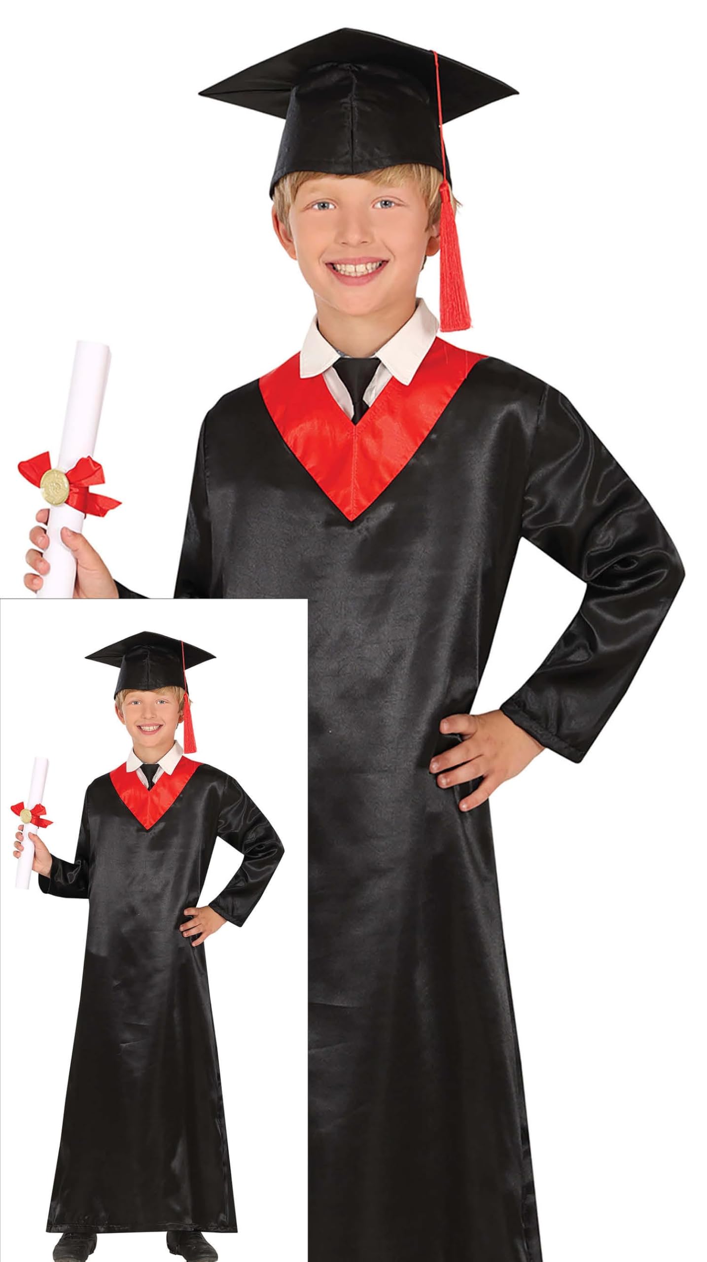 FIESTAS GUIRCA 81291 Costume, Solid, Black red, 5 – 6 años