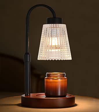 MEIXISUE Black Candle Warmer Lamp WithTimer and Dimmer,Fragrance Electric Wax Melt Warmer with 2 Bulbs,Scented Jar Lamp,Mother's Day/Birthday/Christmas Gifts for Mom/Wife,Home Decor,Adjustable Height