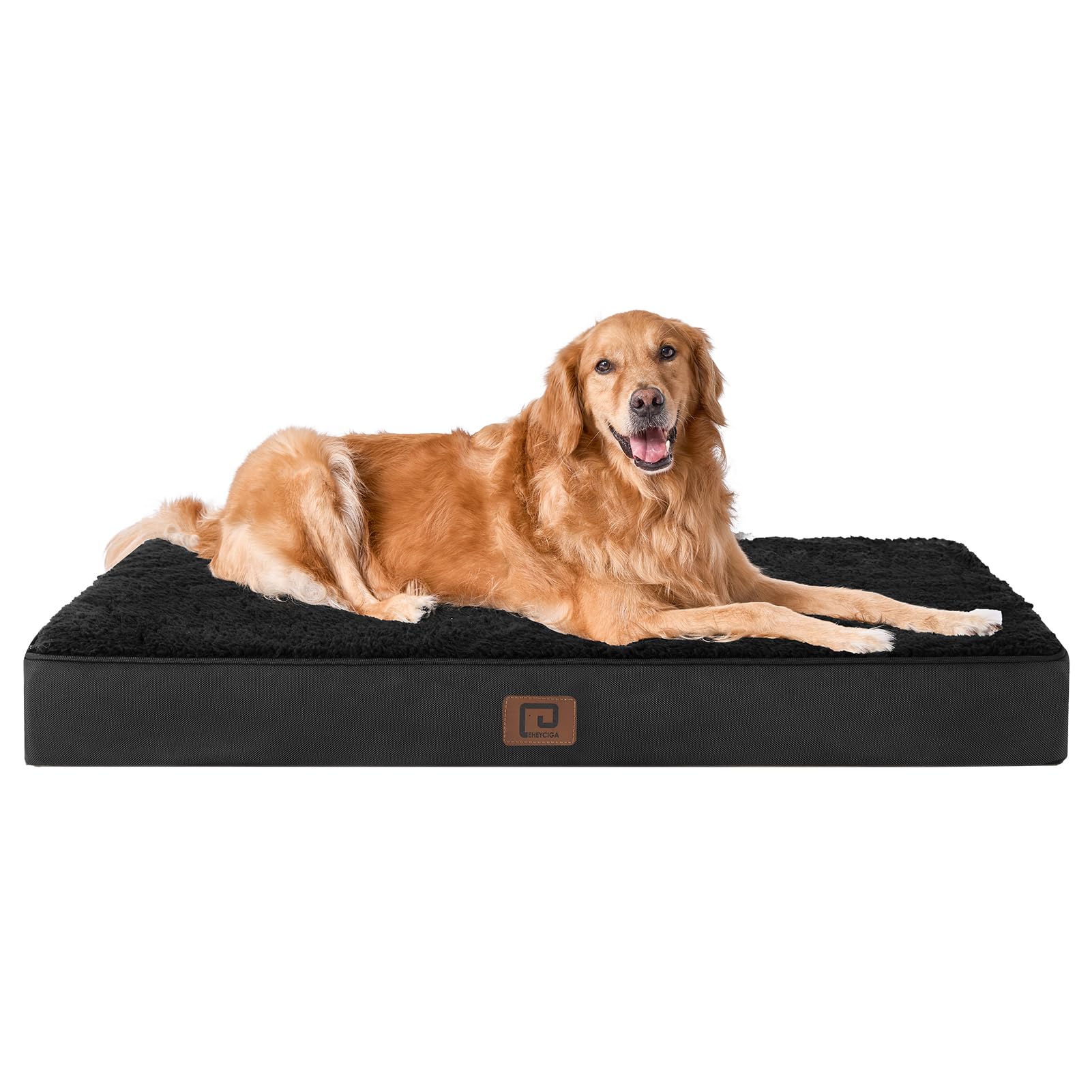 EHEYCIGA Cuccia Cane Interno Taglia Grande XL, (104L x 69W cm) Ortopedica Cuscino per Cani, Cuscino Cane Sfoderabile e Lavabile, Ortopedico Lettino per Cani, Orthopedic Dog Bed, Nero