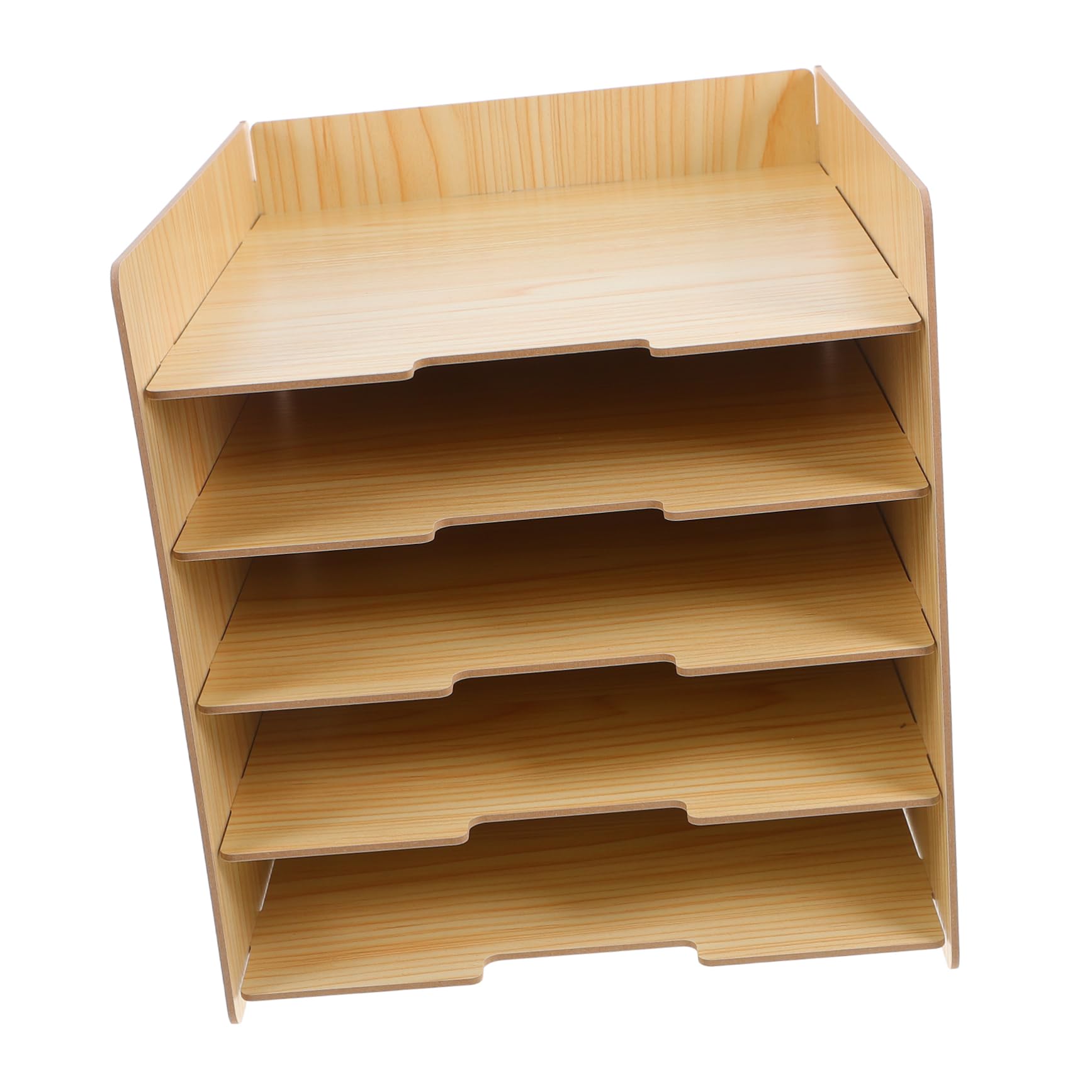 Organiseur de Courrier pour Bureau en Bois Multi-niveaux Khaki