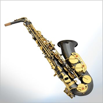Alto E Flat Saxophone in Brass Black Nickel Matt Flamingo Saxophone Professional Saxophone