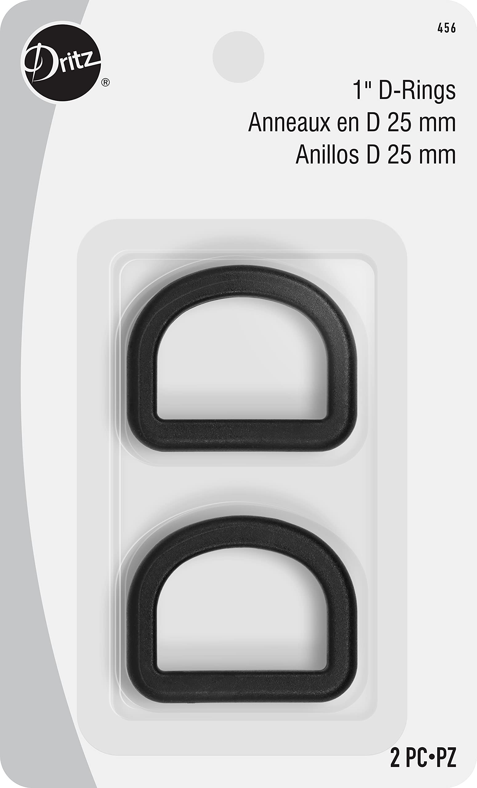 Dritz 1" Straps, 2 Count, Black D-Rings, One Size - Image 2