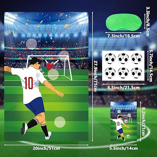Miniatura 2 de Pin The Soccer on The Goal - Juegos de fiesta para niños, juegos de fútbol y cumpleaños para niños, suministros de fiesta de cumpleaños, póster