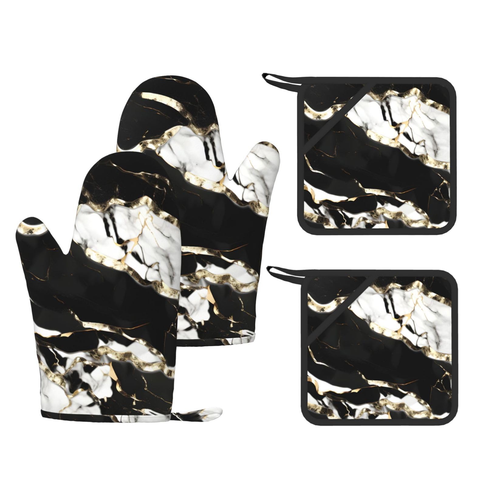 Maniques en silicone pour sortir vos plats du four motif marbre élégant