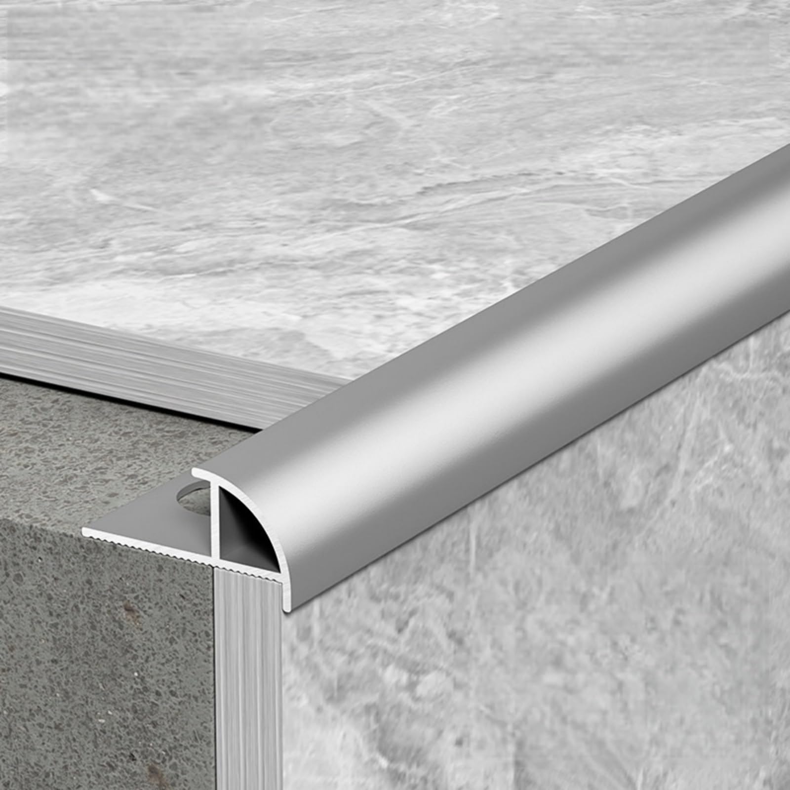 Aluminium Wandpaneel Bogen Außenecken & Fliesen für 8/10/12mm Winkelleiste 90cm 3 Stück rostfrei für Haushaltsfliesen (Silber, 12mm)