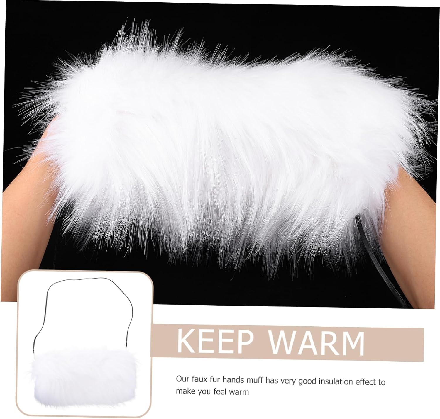 Milisten 1pc Faux Fur Hand Muffs Arm Warmer Thickened Cushion for Warm Hands Anywhere Stylish Accessory for Ladies for Weddings and Cold Weather Events