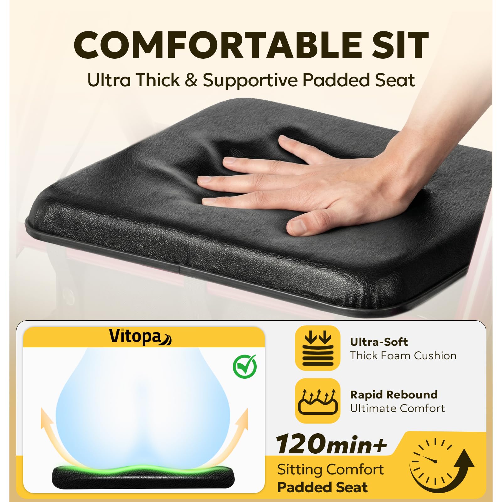 Vitopa Rollator Walker - Ultra Stable & Foldable -4