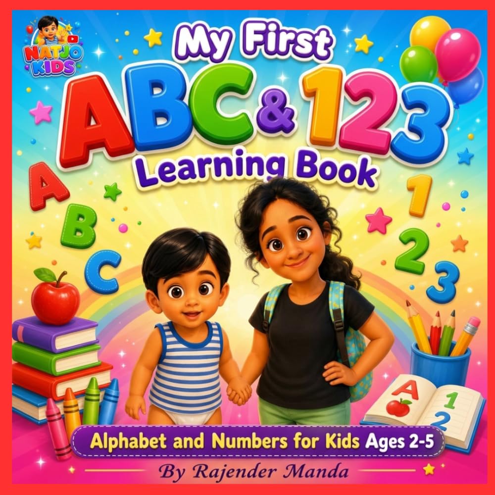 My First ABC & 123 Learning Book: Alphabet and Numbers for Kids Ages 2-5