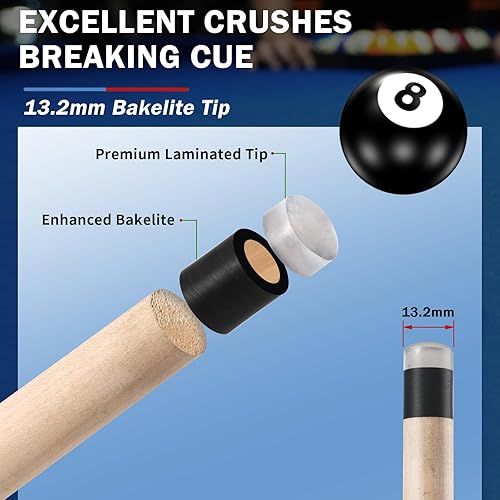 Miniatura 3 de IIQ 2 in 1 Jump Break Stick 23~25oz 28oz Heavy Hitter Jump Break Pool Cue Stick 3 Pieces Canadian Maple Wood
