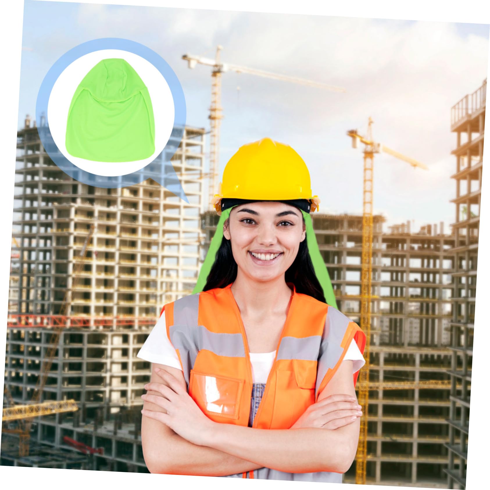 BESTYASH 1pc Breathable Cycling Shawl Cap Tail Mesh Outdoor Sports Sunshade Hat for Neck Comfortable and Sweat-Absorbing Design for Activities Green