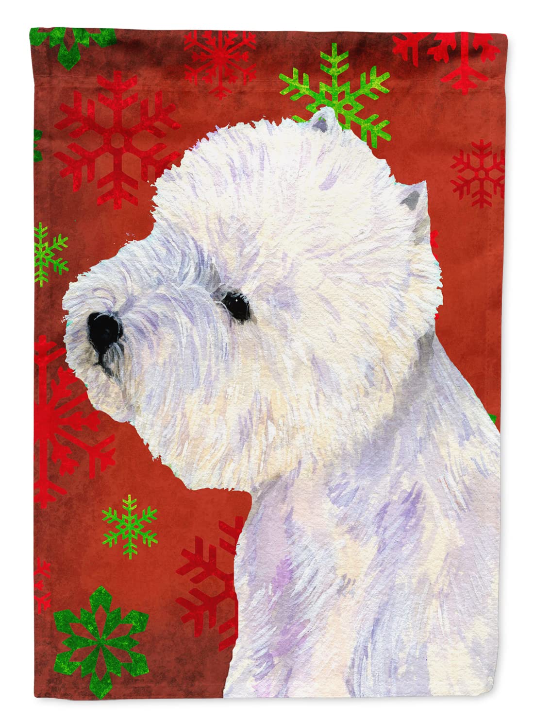 Drapeau Westie de Noël pour décorer votre jardin en hiver