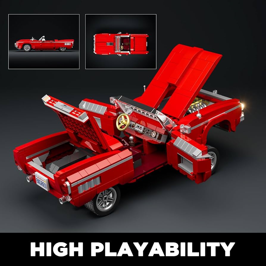 Amazon.com: Lumibricks Low Rider Big Red Car Building Bricks Set