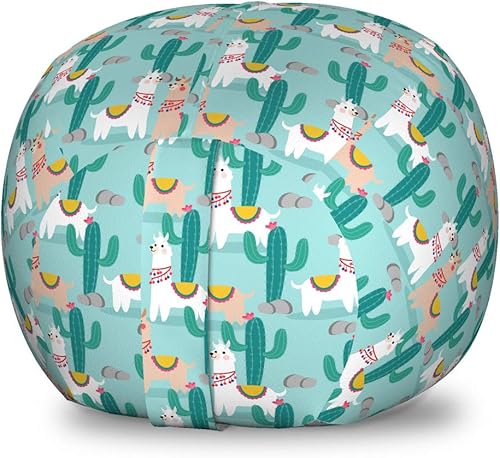 Miniatura 233 de Lunarable Silla de almacenamiento para adolescentes, coloridos patines de estilo retro, para actividades juveniles, para niñas y niños, divertido