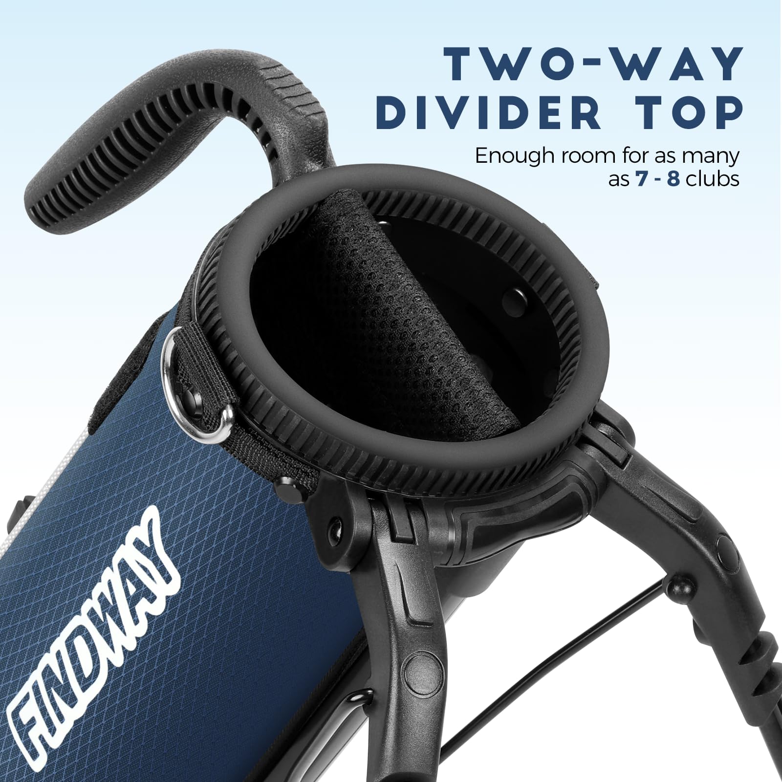 Findway Golf Stand Bag con spallacci regolabili, divisore a 2 vie, 2 tasche, borsa da golf leggera e facile da trasportare per uomini e donne