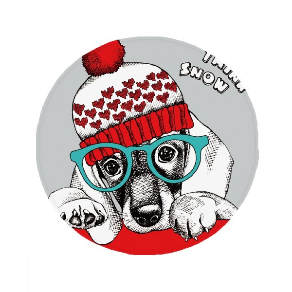 Cadeau tapis rond pour chien illustration colorée décoration de maison