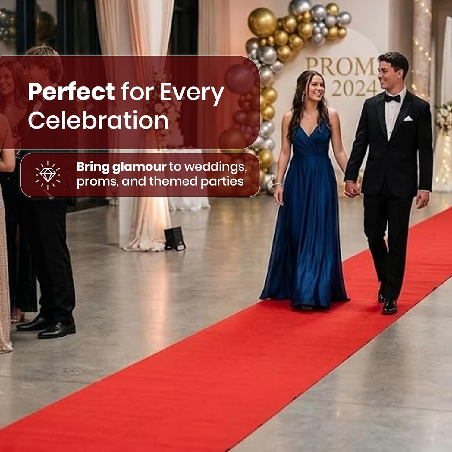 LEMONSODA Red Carpet Floor Runner Party Decoration Fabric 70 GSM - 2 Pack (2x15-2 Pack)