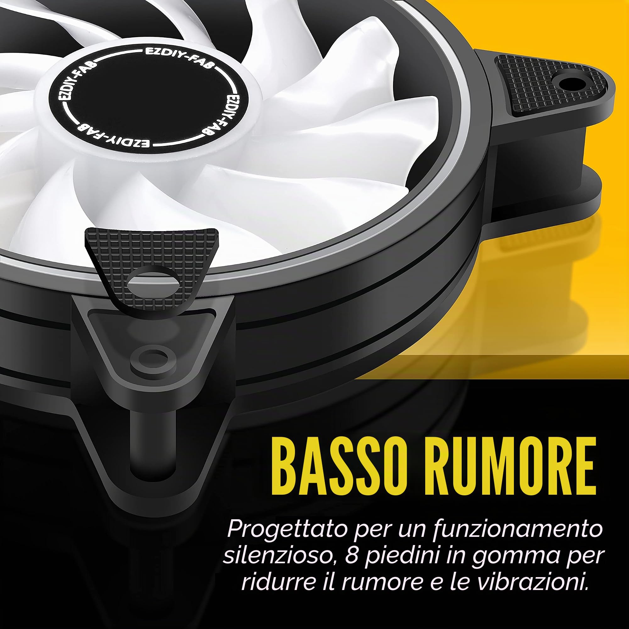 EZDIY-FAB Moonlight - Ventilatore per alloggiamento RGB da 120 mm, con ventola e telecomando, scheda madre Aura SYNC, controllo della velocità, ventola indirizzabile per alloggiamento PC-6 Pack