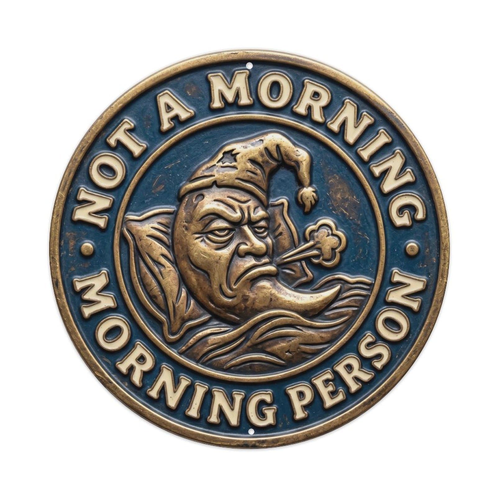 Cwbufd Vintage Style Morning Person Vintage Indoor Display Retro Slogans Vintage Metal Tin Sign Plaque Wall Decor For Cafe, Club Bar, Office, Garden Metal Poster 8X8inch