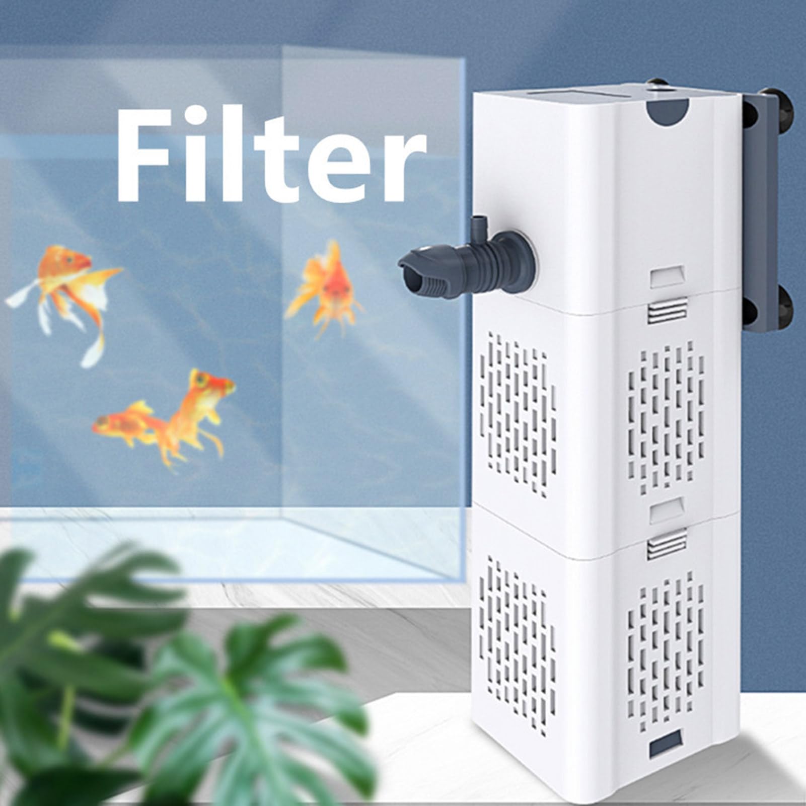 Pompa e sistema di filtraggio per acquario, aeratore per ossigeno, accessori per acquari, circolazione integrata, per filtrazione, ossigenazione, circolazione